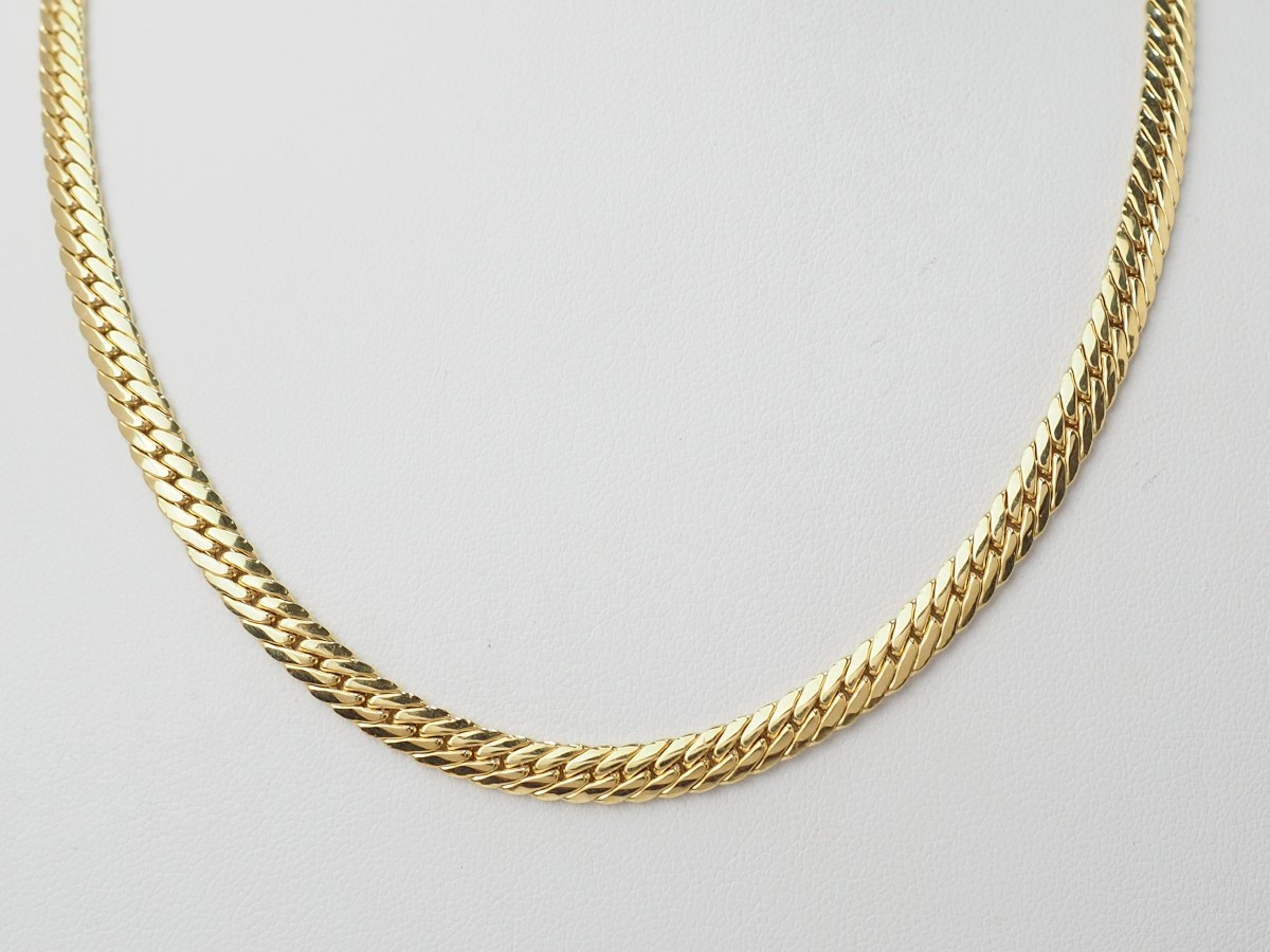Collier maille anglaise en or jaune -photo-3