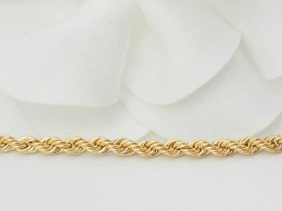 Bracelet maille corde en or jaune 