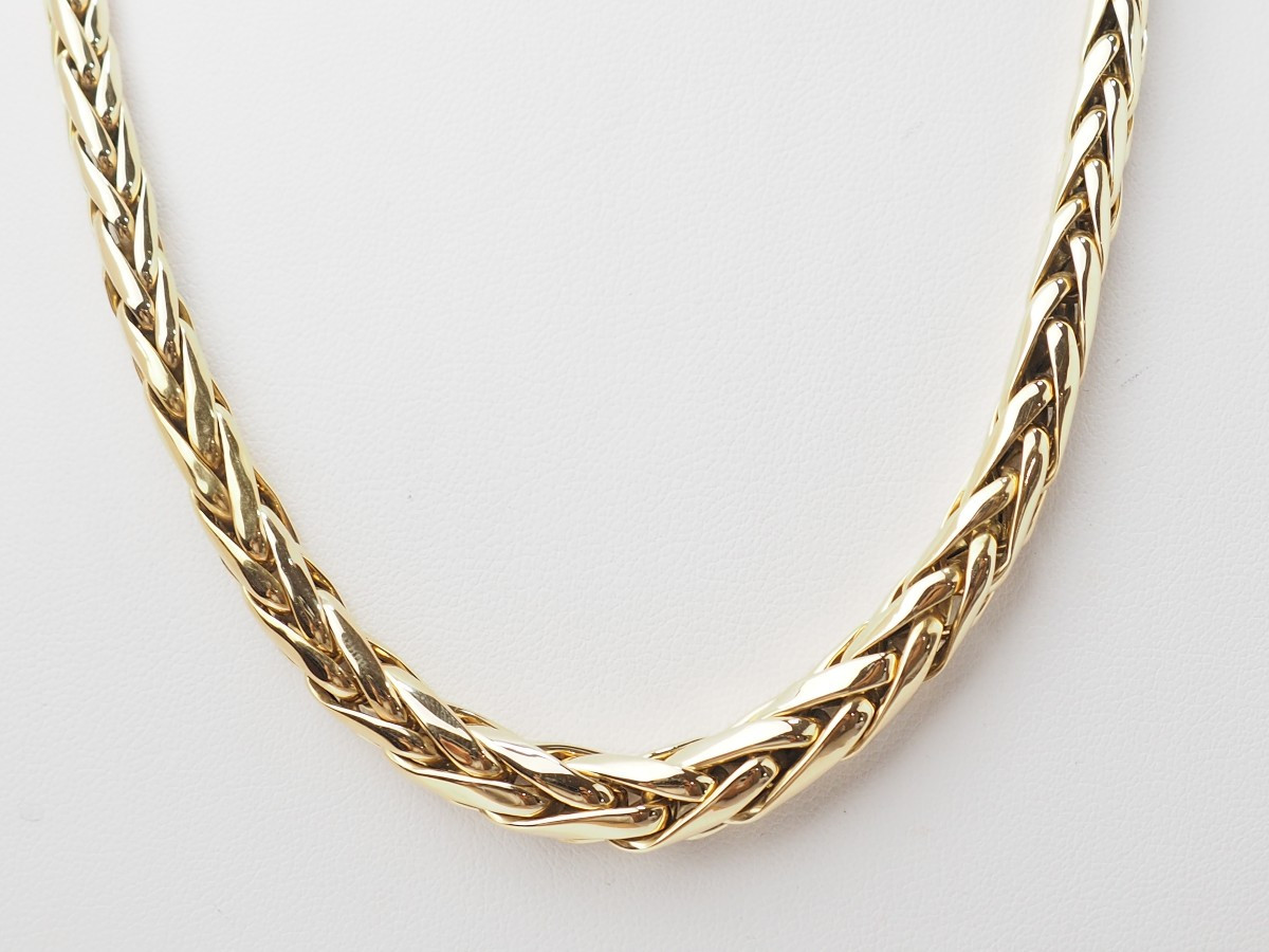 Palm Tree Mesh Necklace In Yellow Gold-photo-2