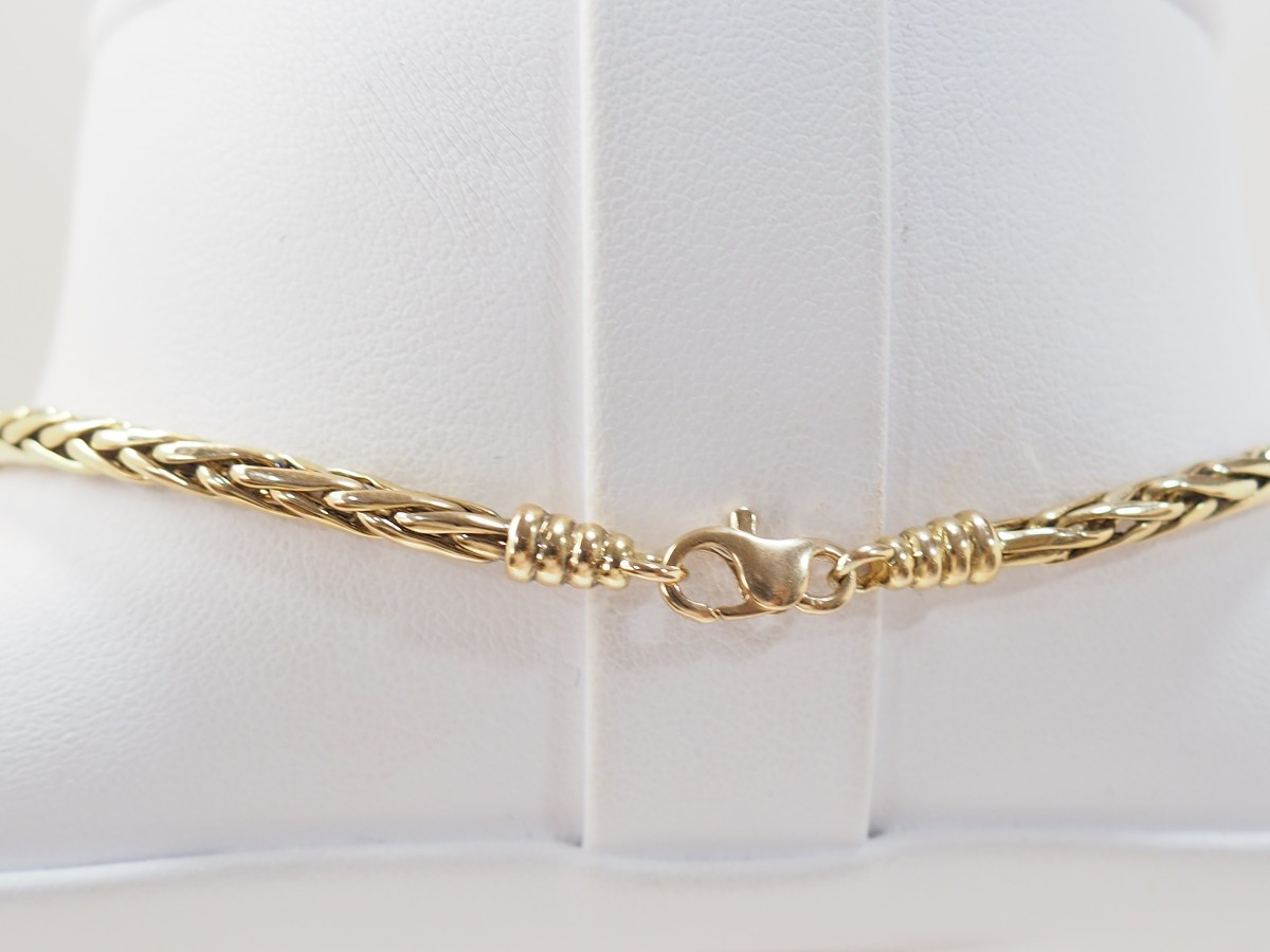 Palm Tree Mesh Necklace In Yellow Gold-photo-2
