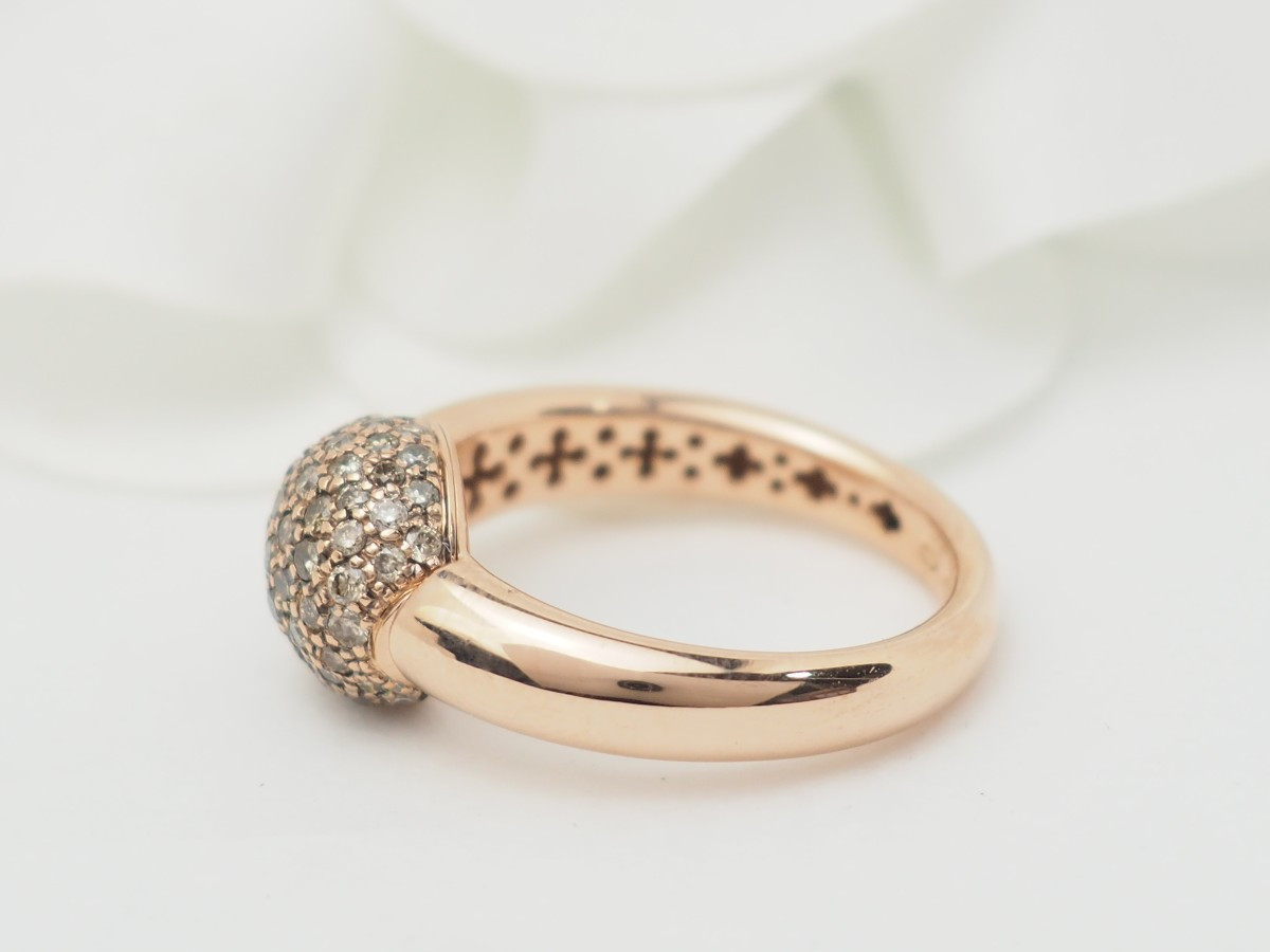 Ball Ring In Rose Gold And Cognac Diamonds-photo-1