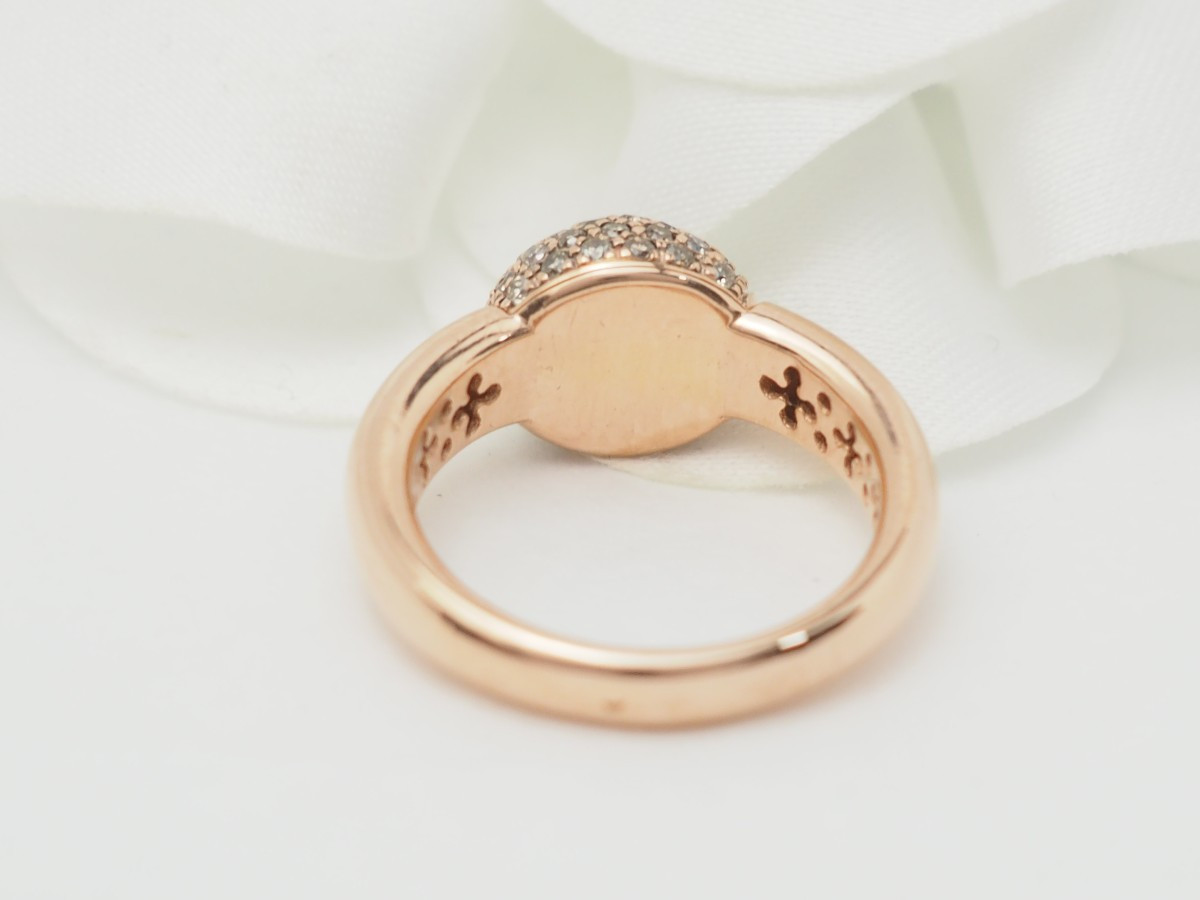 Ball Ring In Rose Gold And Cognac Diamonds-photo-2