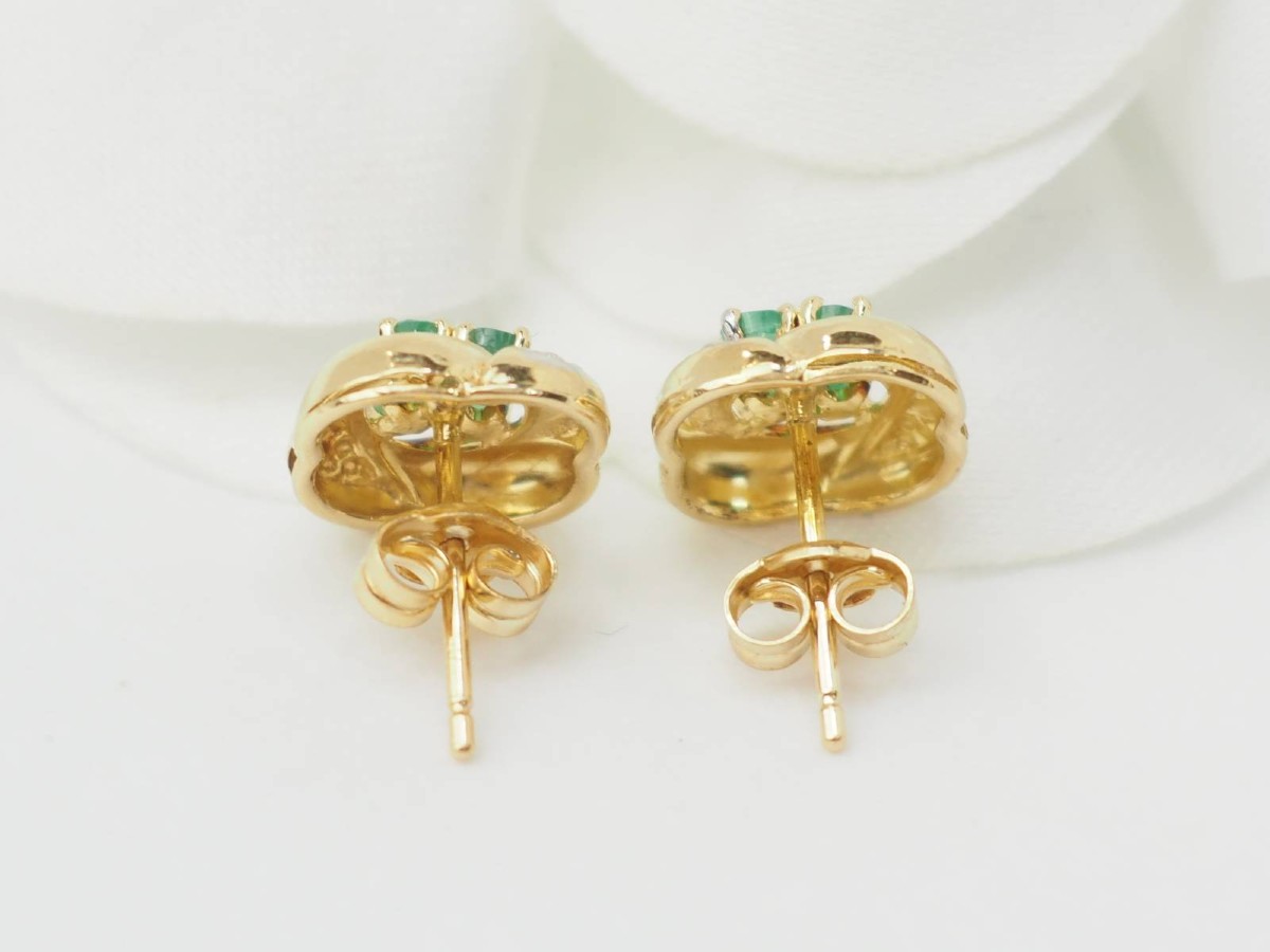 Yellow Gold And Emerald Earrings -photo-4