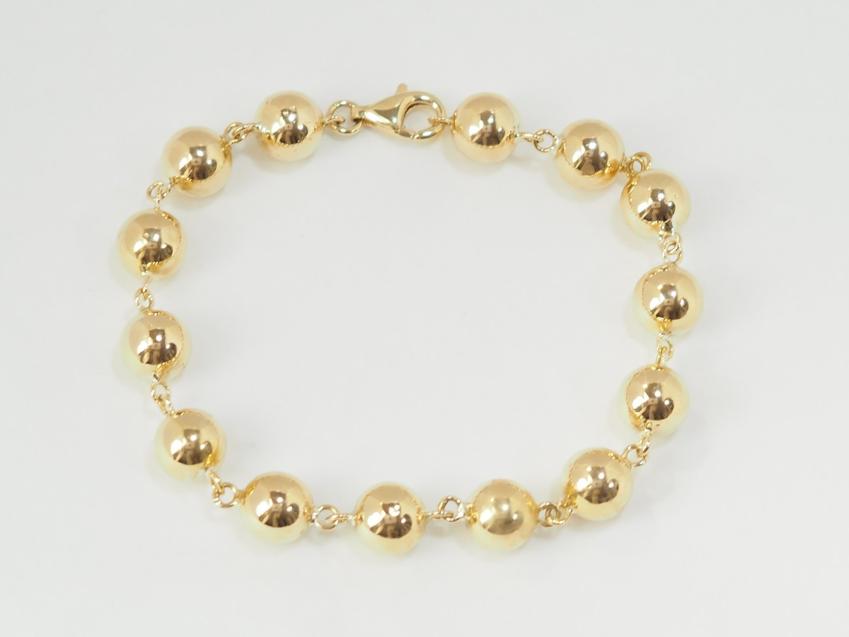 Bracelet Marseillais Boules en or jaune-photo-2