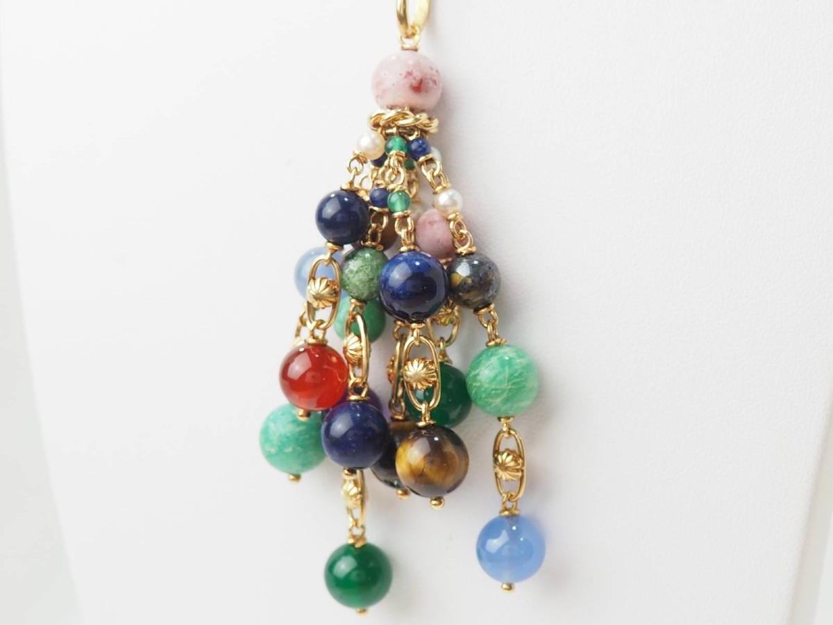 Cluster Pendant In Yellow Gold And Fine Stones -photo-2