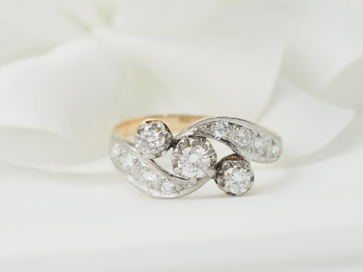 Antique Two-tone Gold And Diamond Ring
