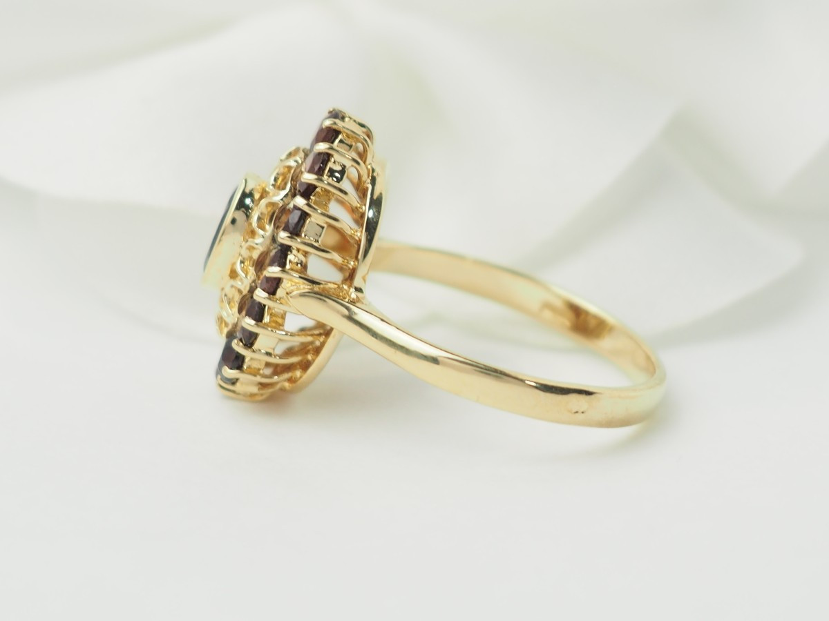 Vintage Yellow Gold And Garnet Ring-photo-2