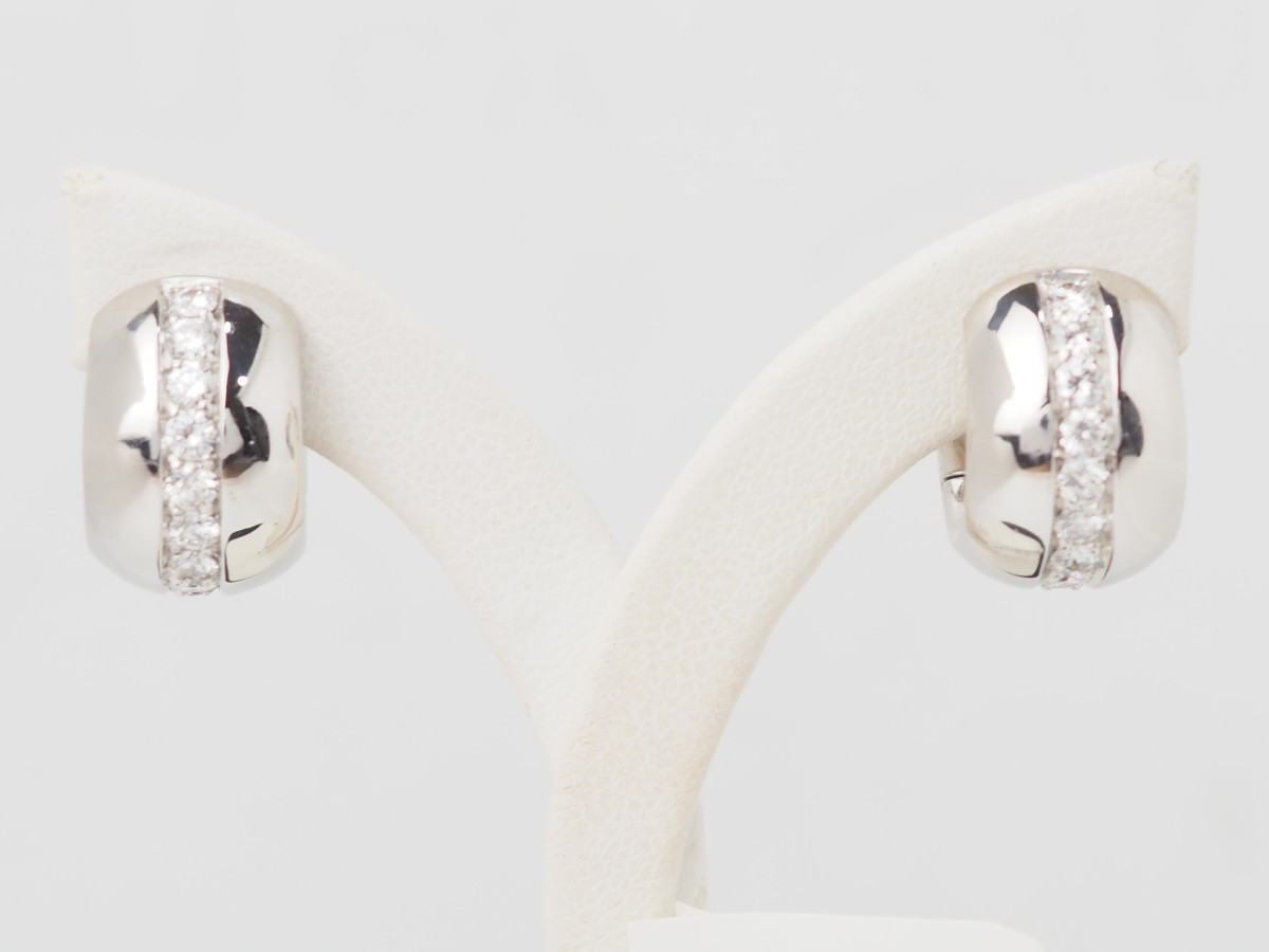 White Gold And Diamond Hoop Earrings-photo-2