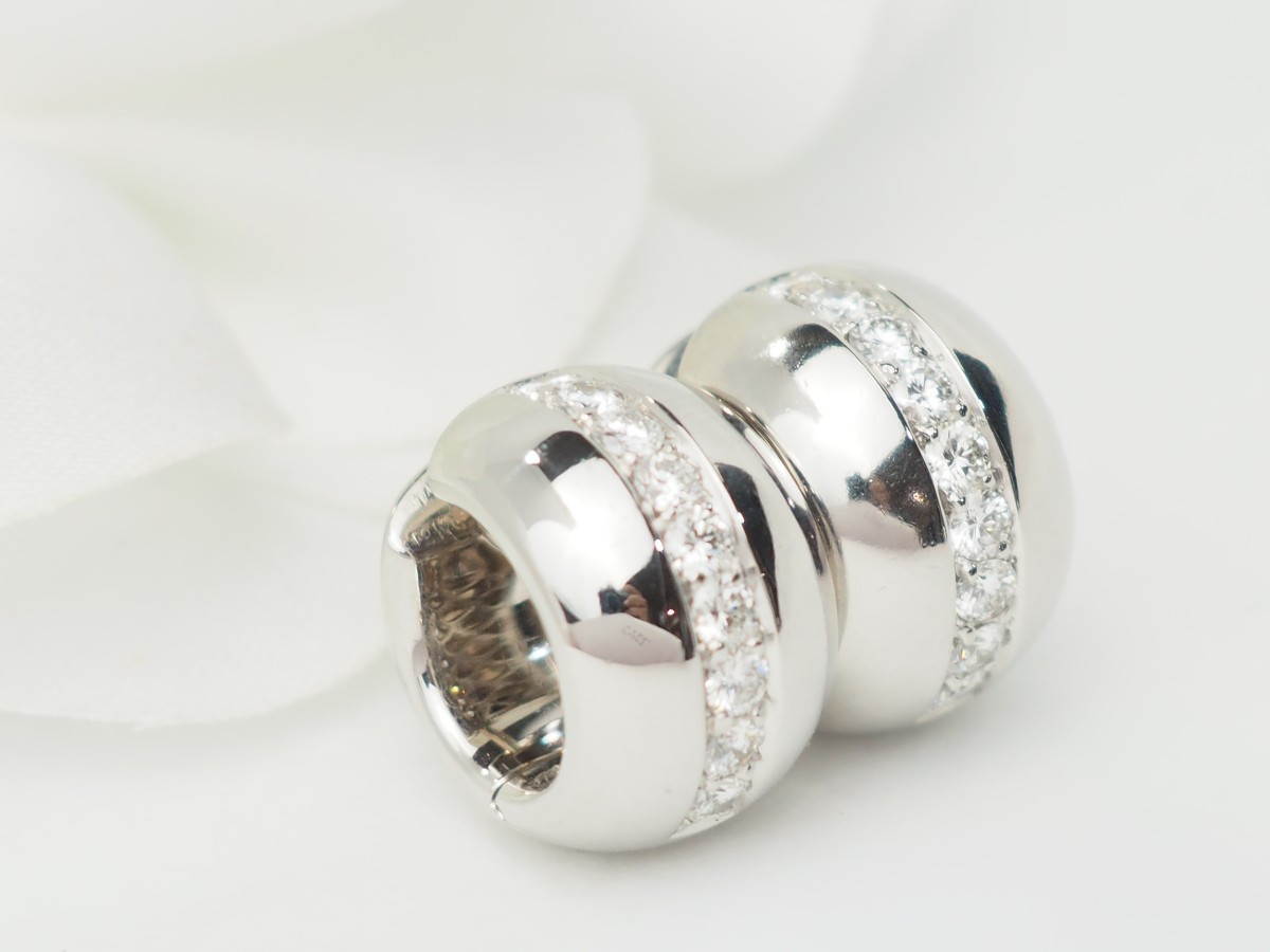 White Gold And Diamond Hoop Earrings-photo-3