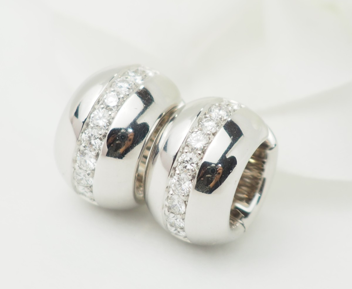 White Gold And Diamond Hoop Earrings-photo-4