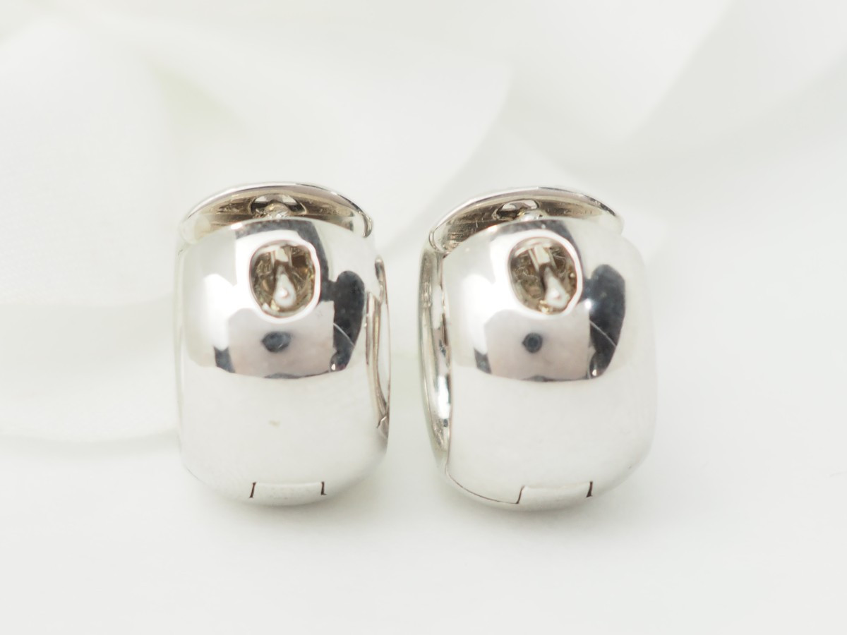 White Gold And Diamond Hoop Earrings-photo-2