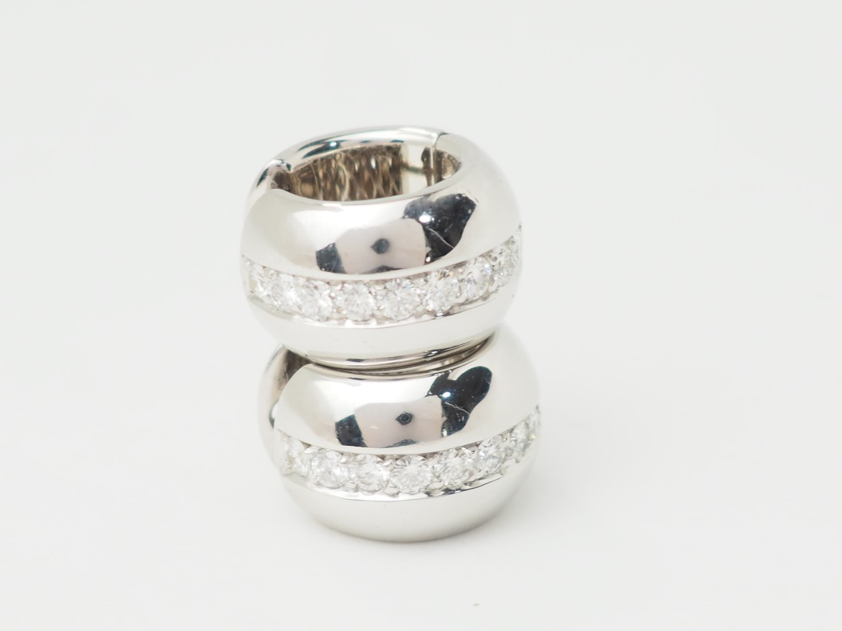 White Gold And Diamond Hoop Earrings-photo-3