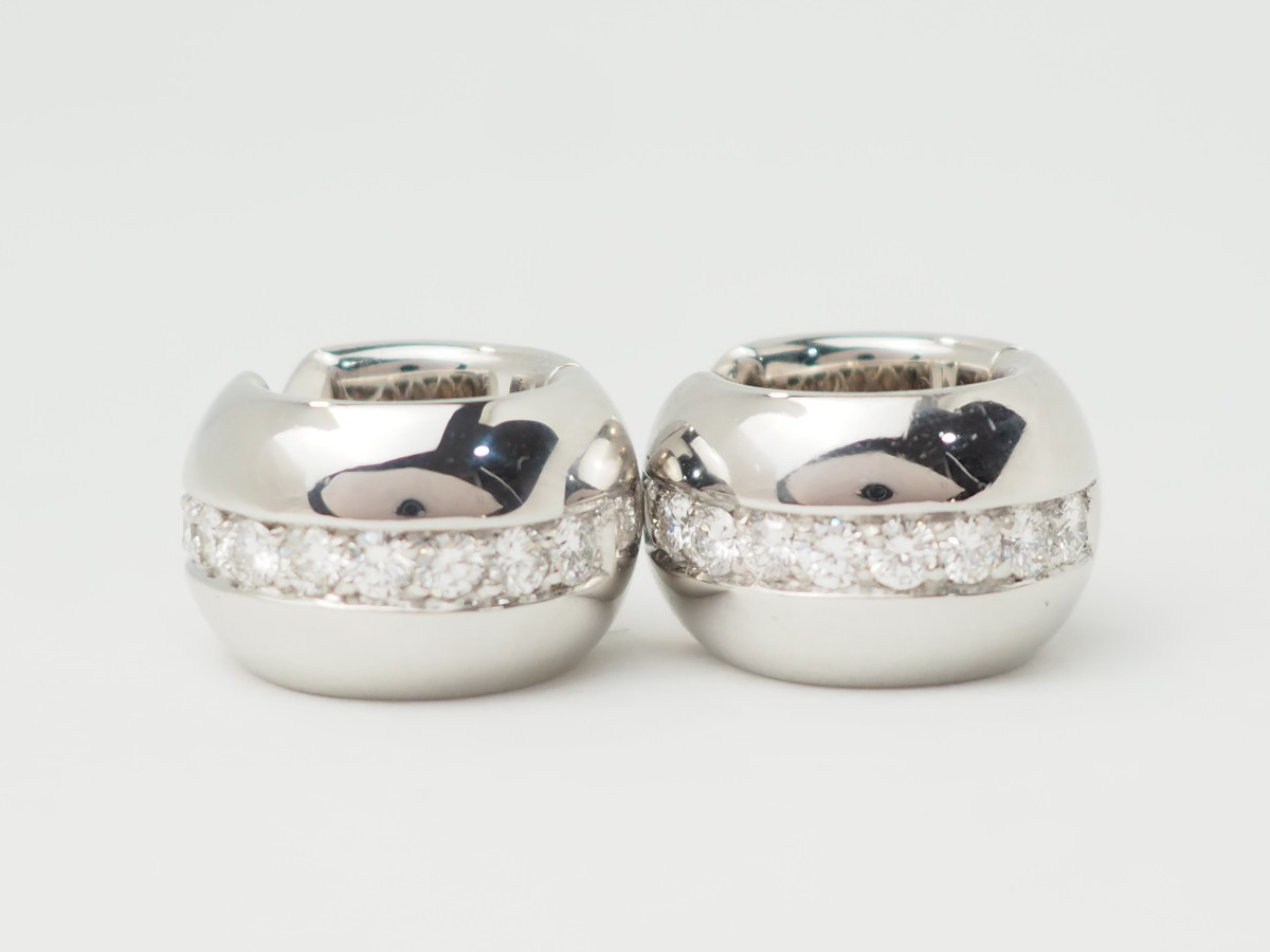 White Gold And Diamond Hoop Earrings-photo-4