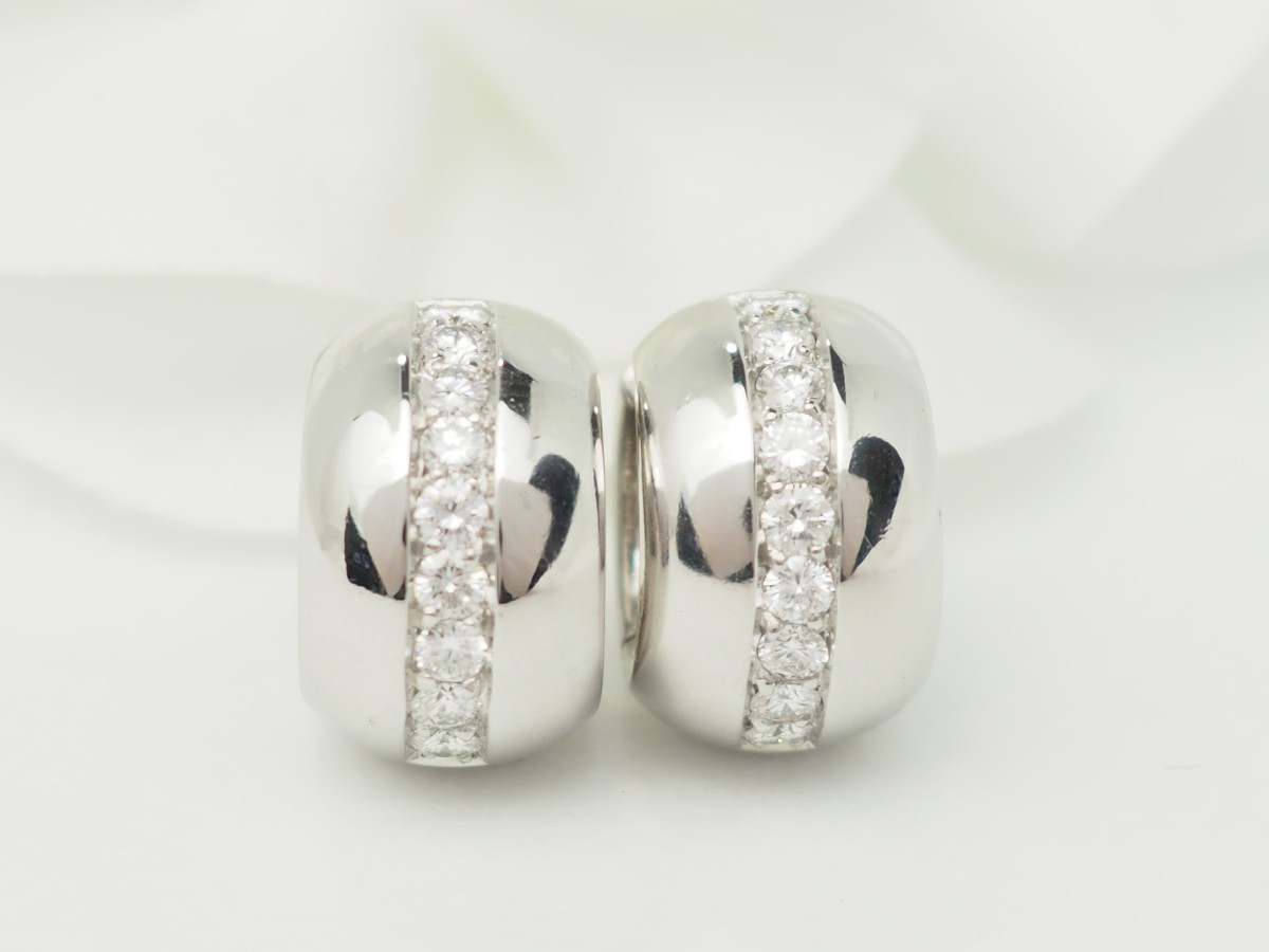 White Gold And Diamond Hoop Earrings