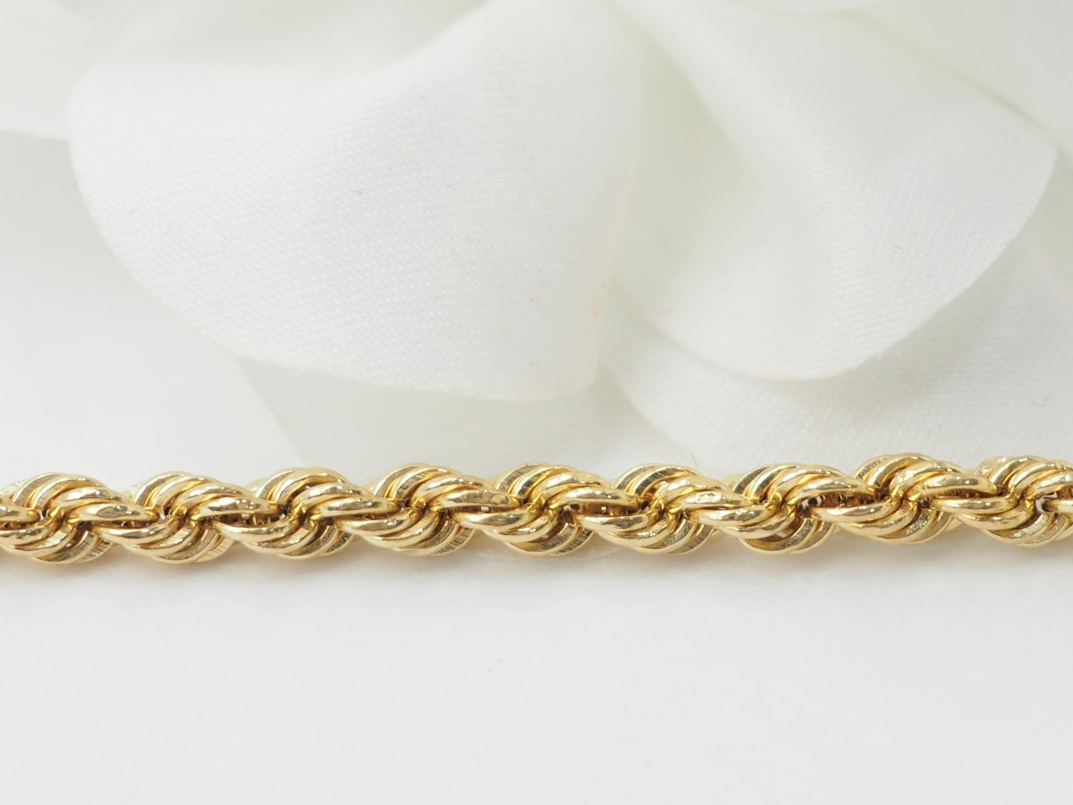 Yellow Gold Rope Mesh Bracelet