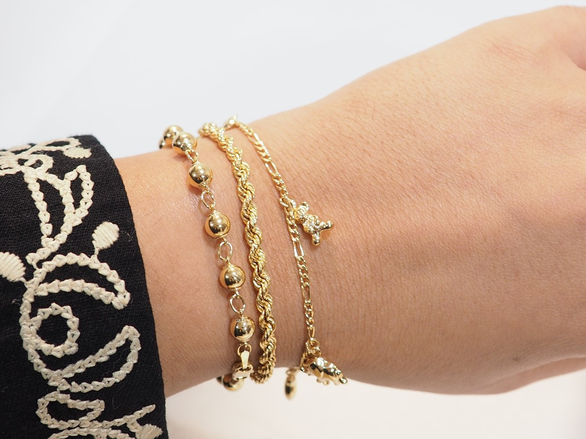 Marseille Bracelet With Yellow Gold Balls-photo-2