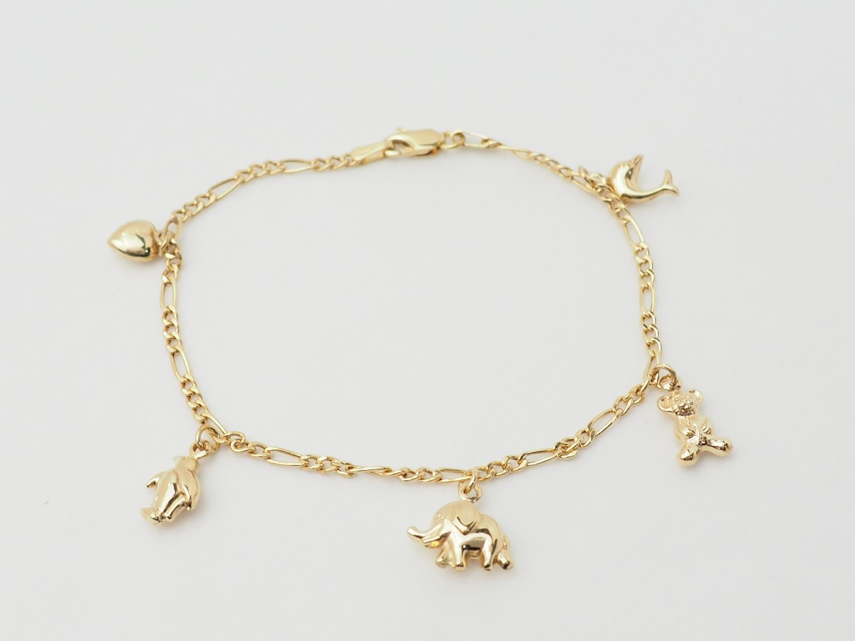 Five Charm Bracelet In Yellow Gold-photo-3