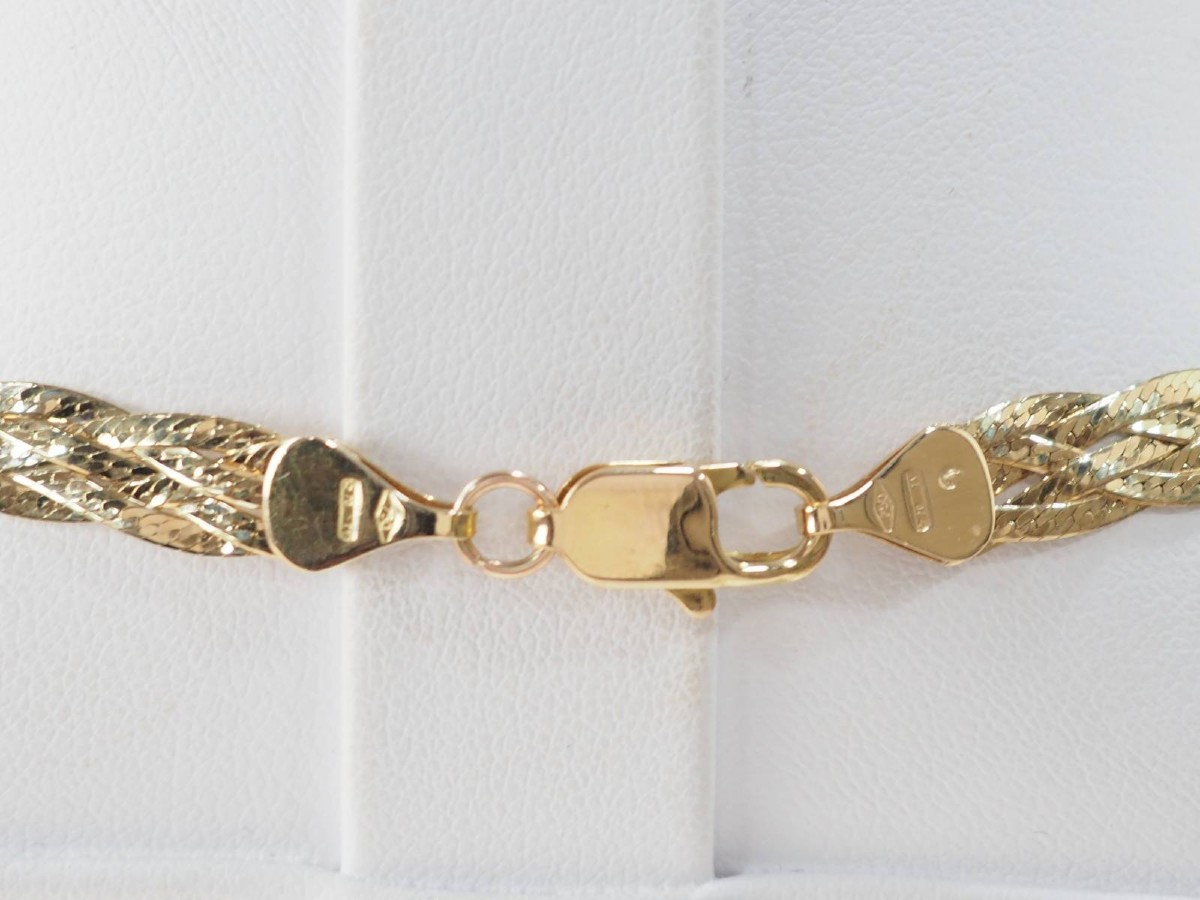 Yellow Gold Braided Necklace-photo-2