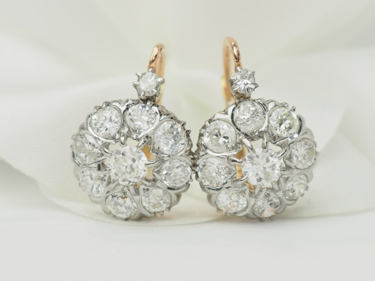 Yellow Gold And Diamond Sleeper Earrings-photo-4