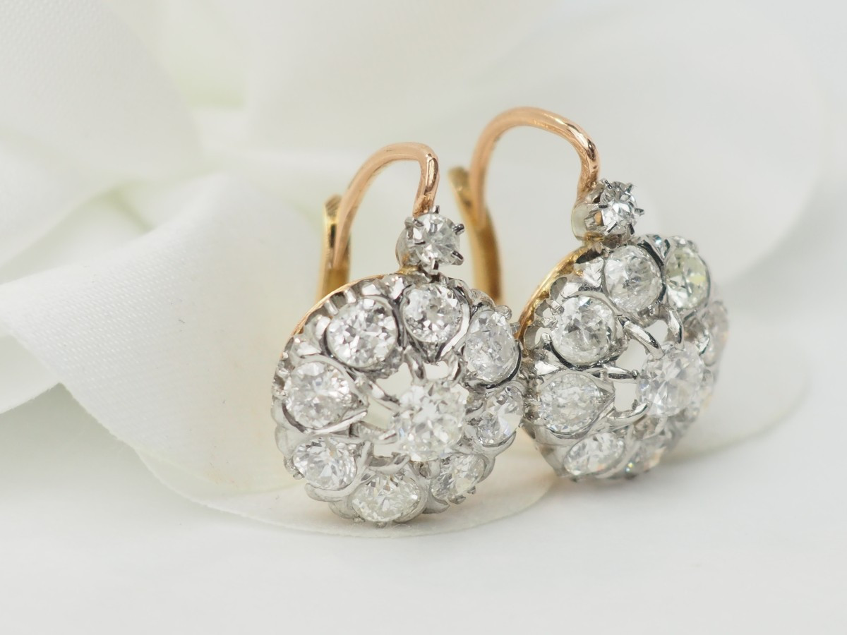 Yellow Gold And Diamond Sleeper Earrings-photo-1