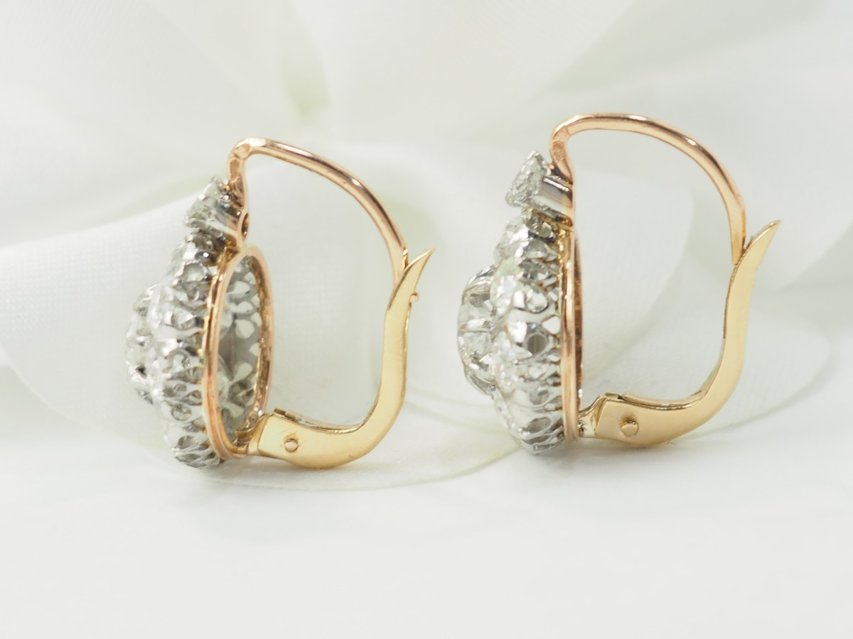 Yellow Gold And Diamond Sleeper Earrings-photo-3