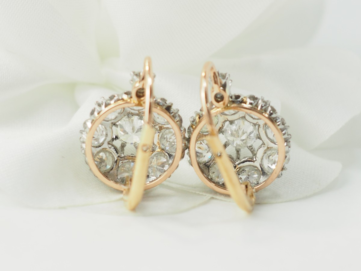 Yellow Gold And Diamond Sleeper Earrings-photo-4