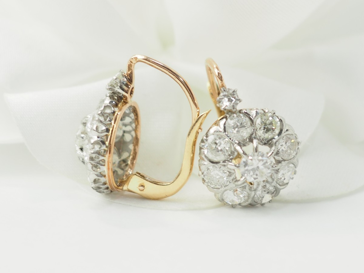 Yellow Gold And Diamond Sleeper Earrings-photo-5