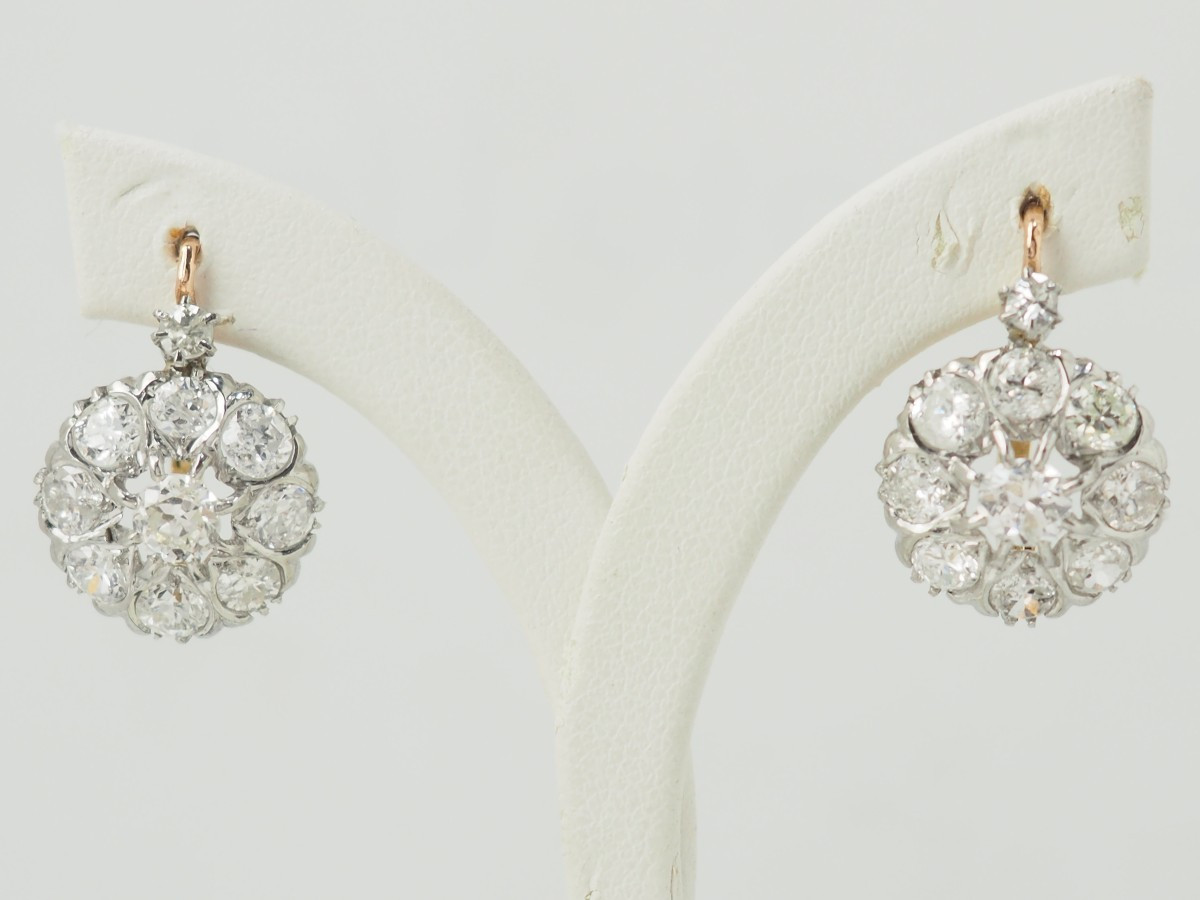 Yellow Gold And Diamond Sleeper Earrings-photo-6