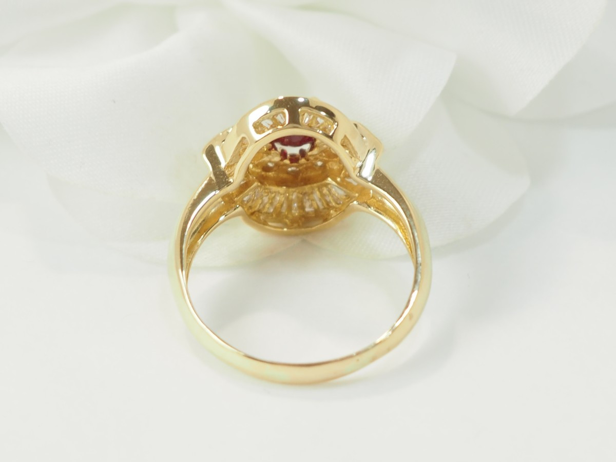 Yellow Gold, Ruby And Diamond Skirt Ring -photo-3