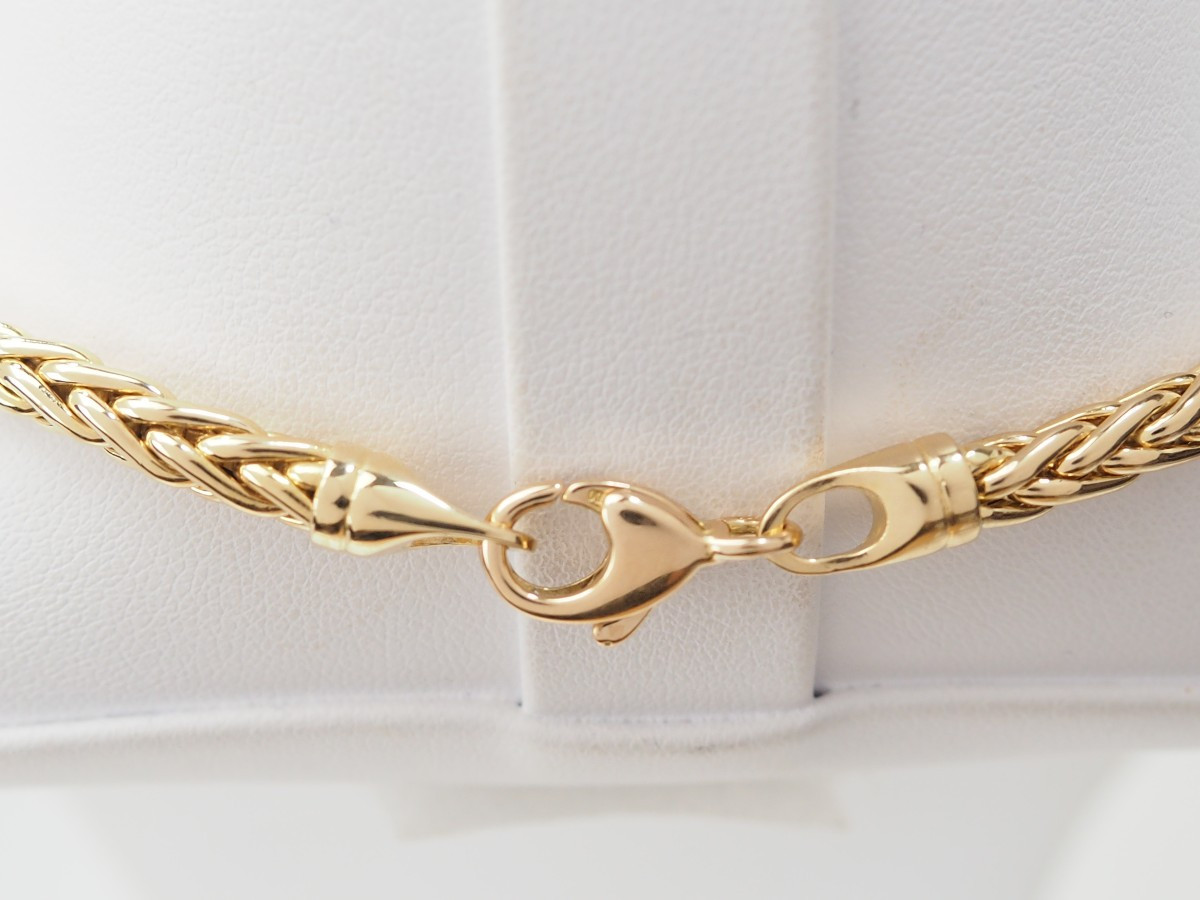 Yellow Gold Palm Chain Necklace-photo-1