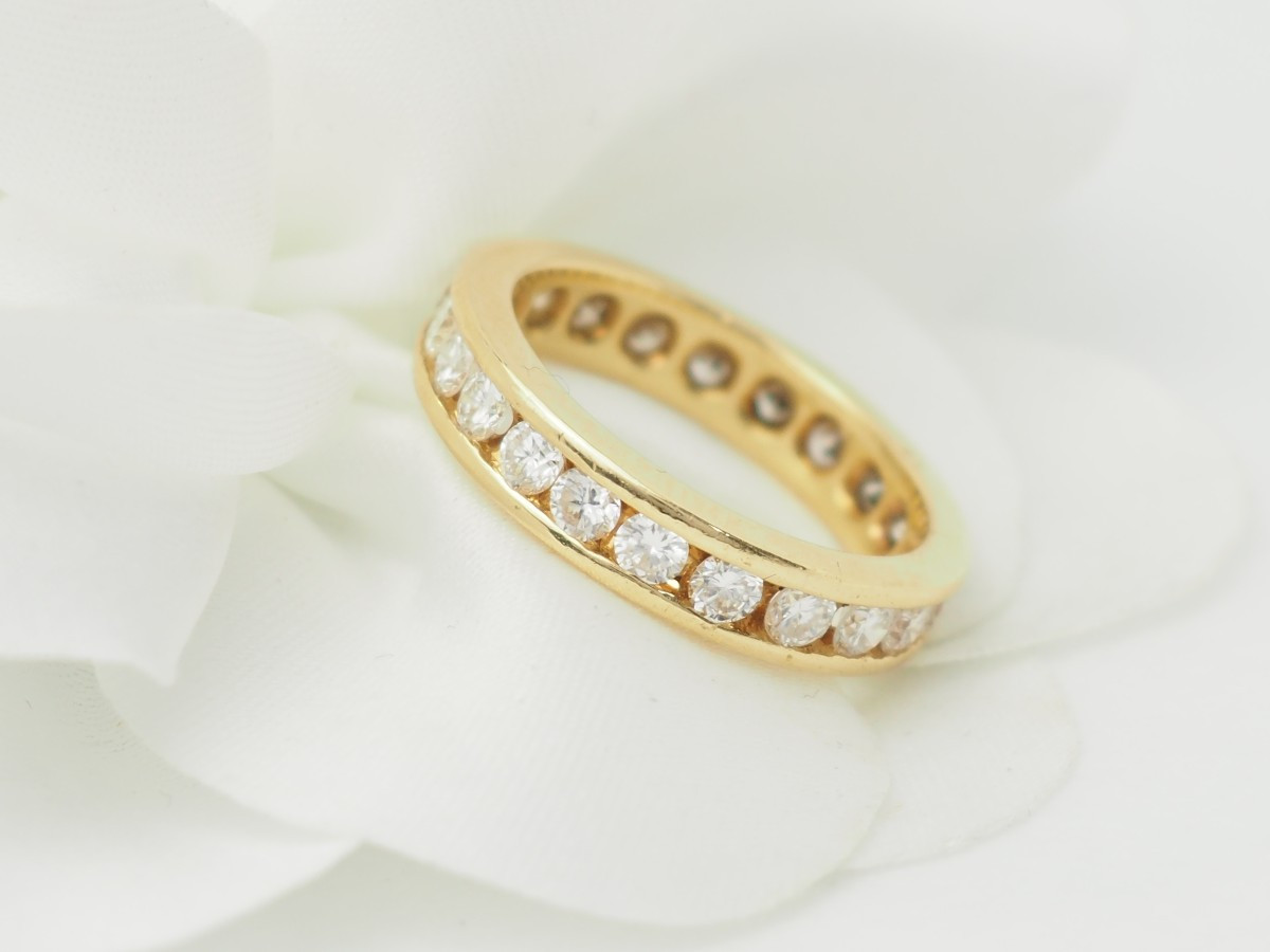 Full Eternity Band In Yellow Gold And 1.32ct Diamonds-photo-4