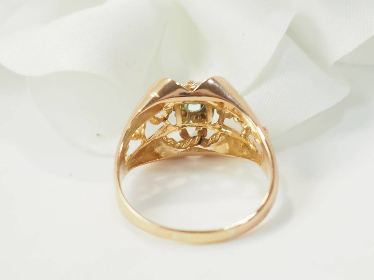 Vintage Rose Gold And Emerald Ring-photo-2