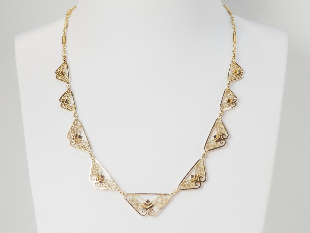 Collier draperie Fin XIXème en or jaune