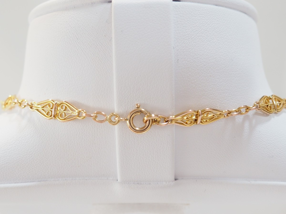 Collier maille filigrane en or jaune-photo-4