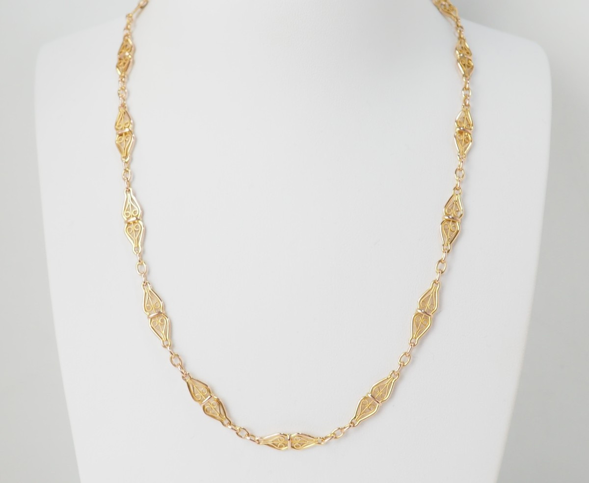 Collier maille filigrane en or jaune