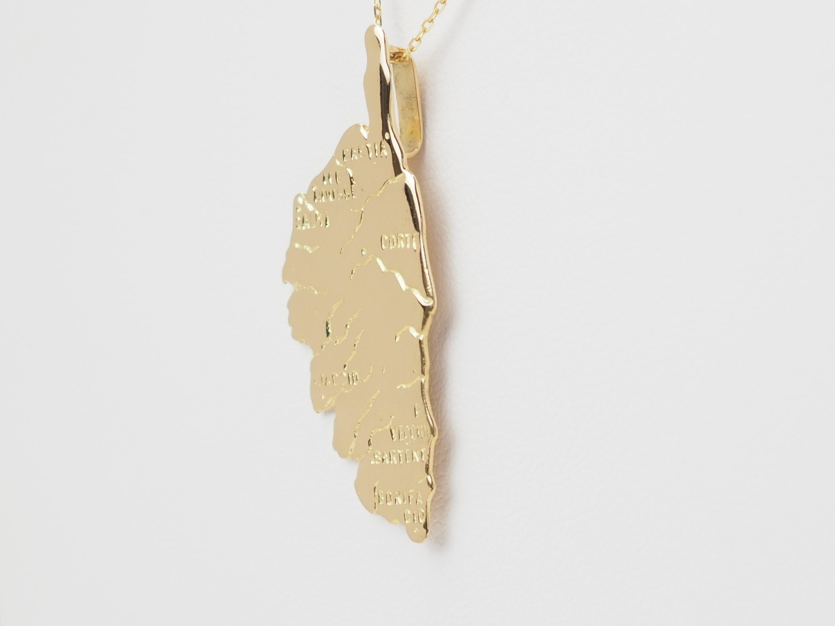 Pendentif carte de la Corse en or jaune-photo-3