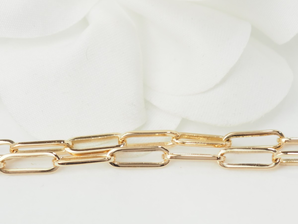 Sautoir maille rectangle en or jaune-photo-2