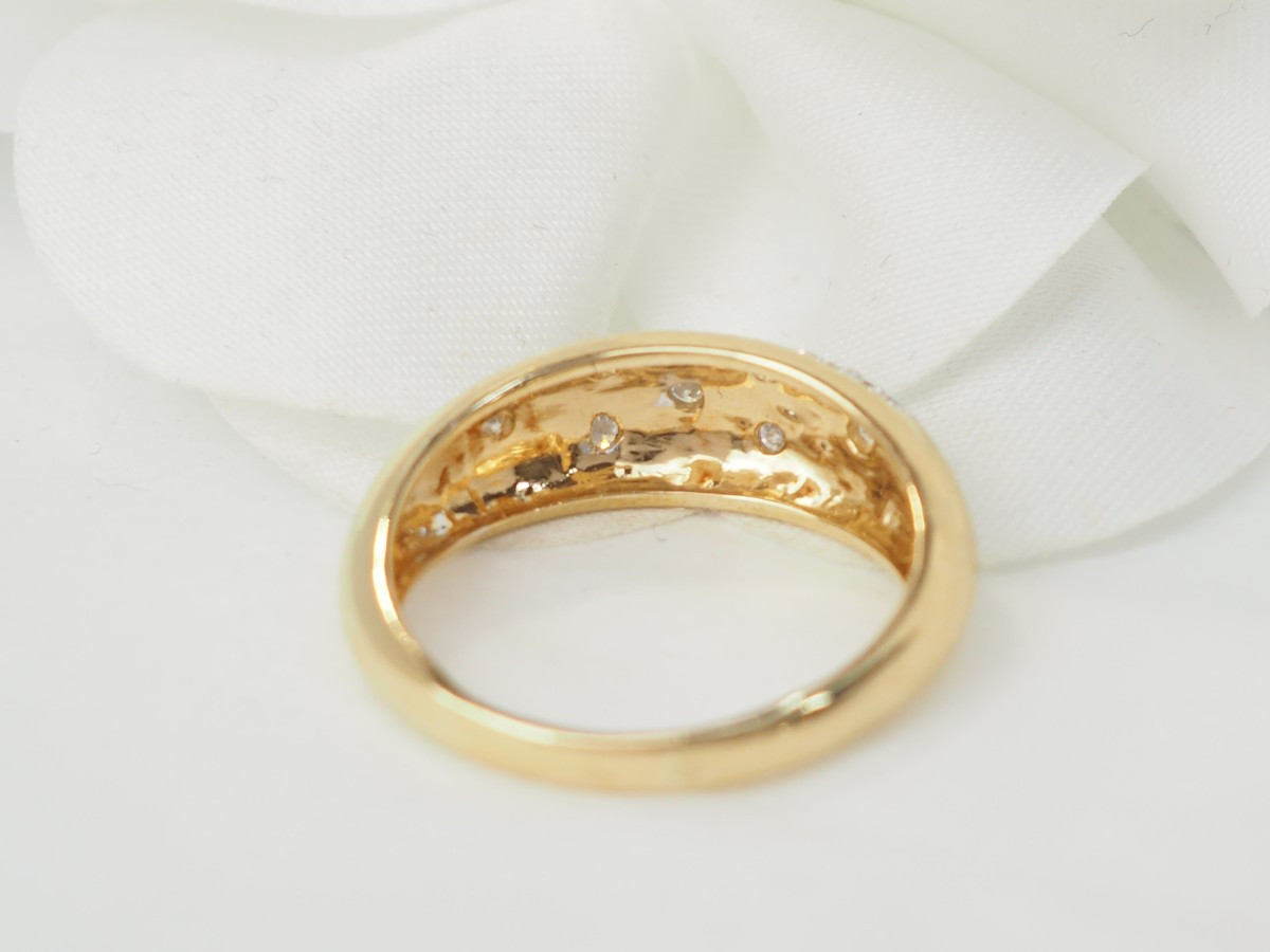 Bague jonc en or bicolore et diamants-photo-1