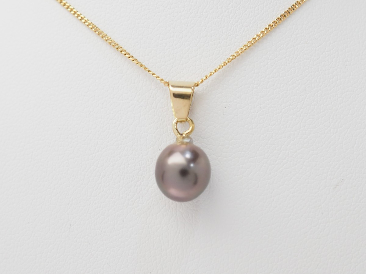 pendentif en or jaune et perle de Tahiti
