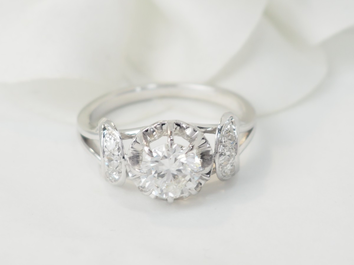 Solitaire Ring In White Gold, Platinum And 1.20ct Diamond-photo-3