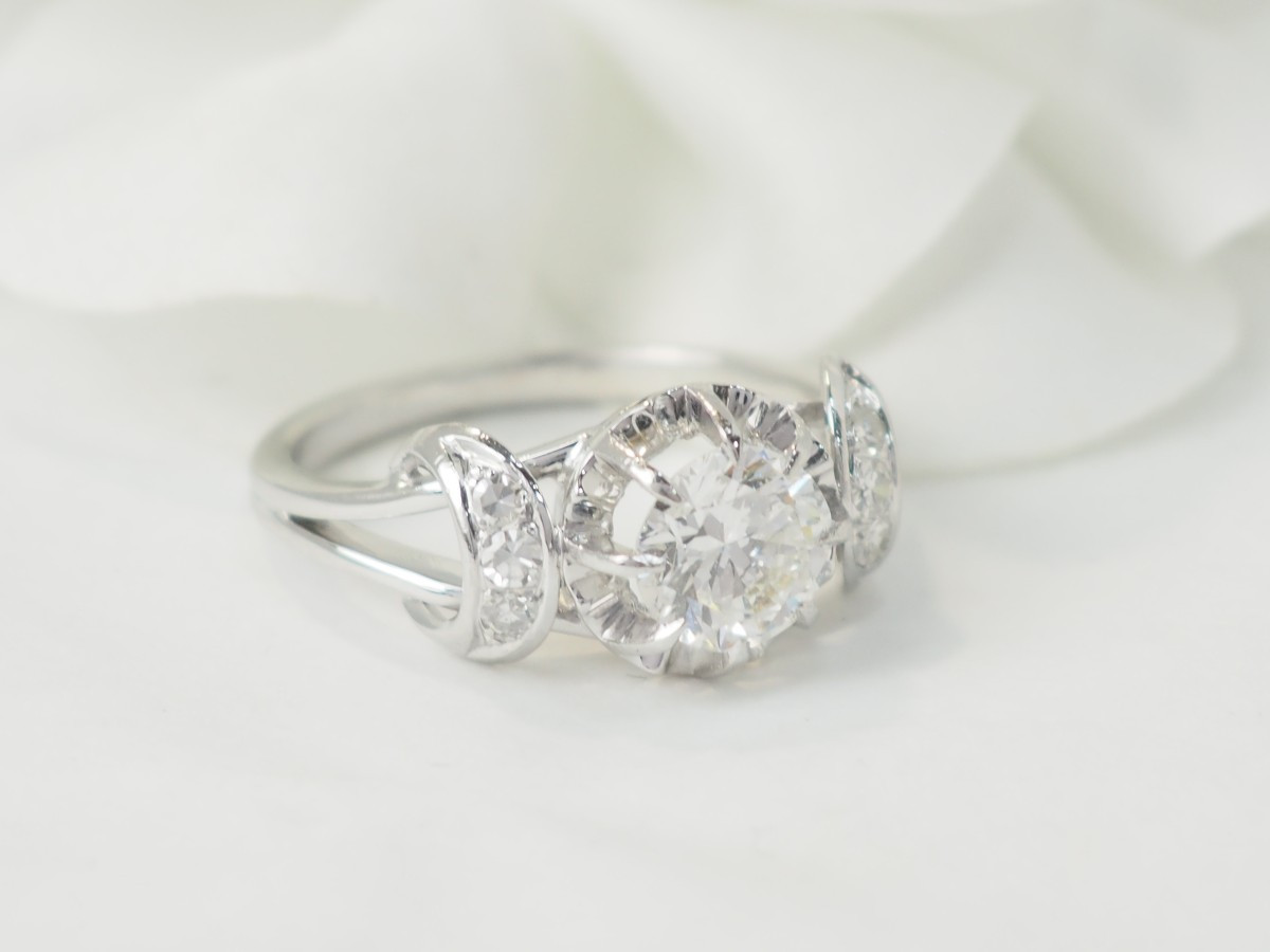 Solitaire Ring In White Gold, Platinum And 1.20ct Diamond-photo-4