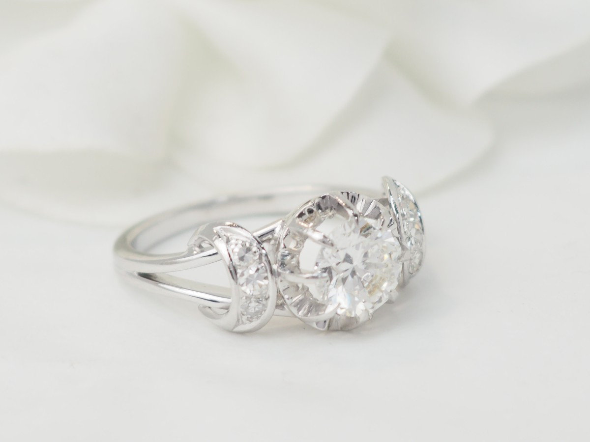 Solitaire Ring In White Gold, Platinum And 1.20ct Diamond-photo-2