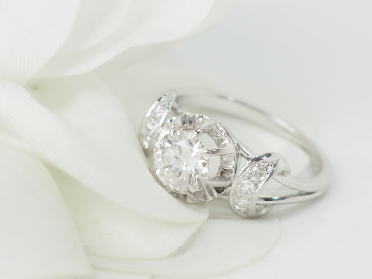 Solitaire Ring In White Gold, Platinum And 1.20ct Diamond-photo-4