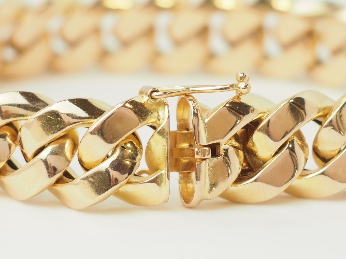 Vintage Rose Gold Curb Chain Bracelet-photo-4