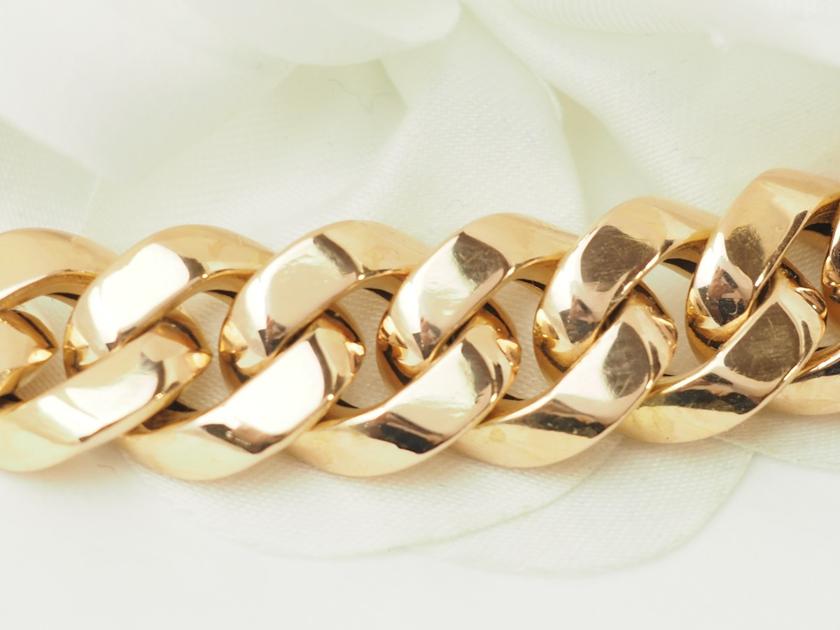 Vintage Rose Gold Curb Chain Bracelet-photo-1