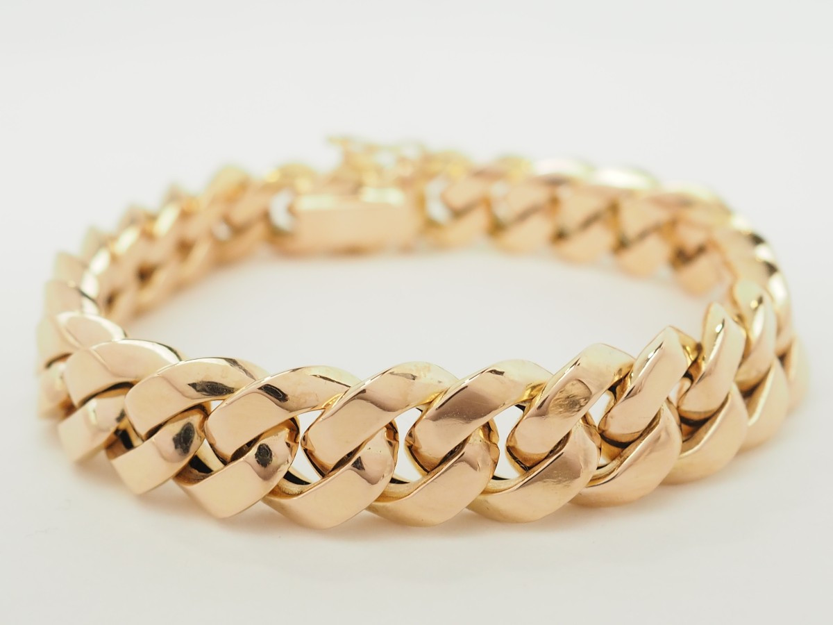 Vintage Rose Gold Curb Chain Bracelet-photo-2