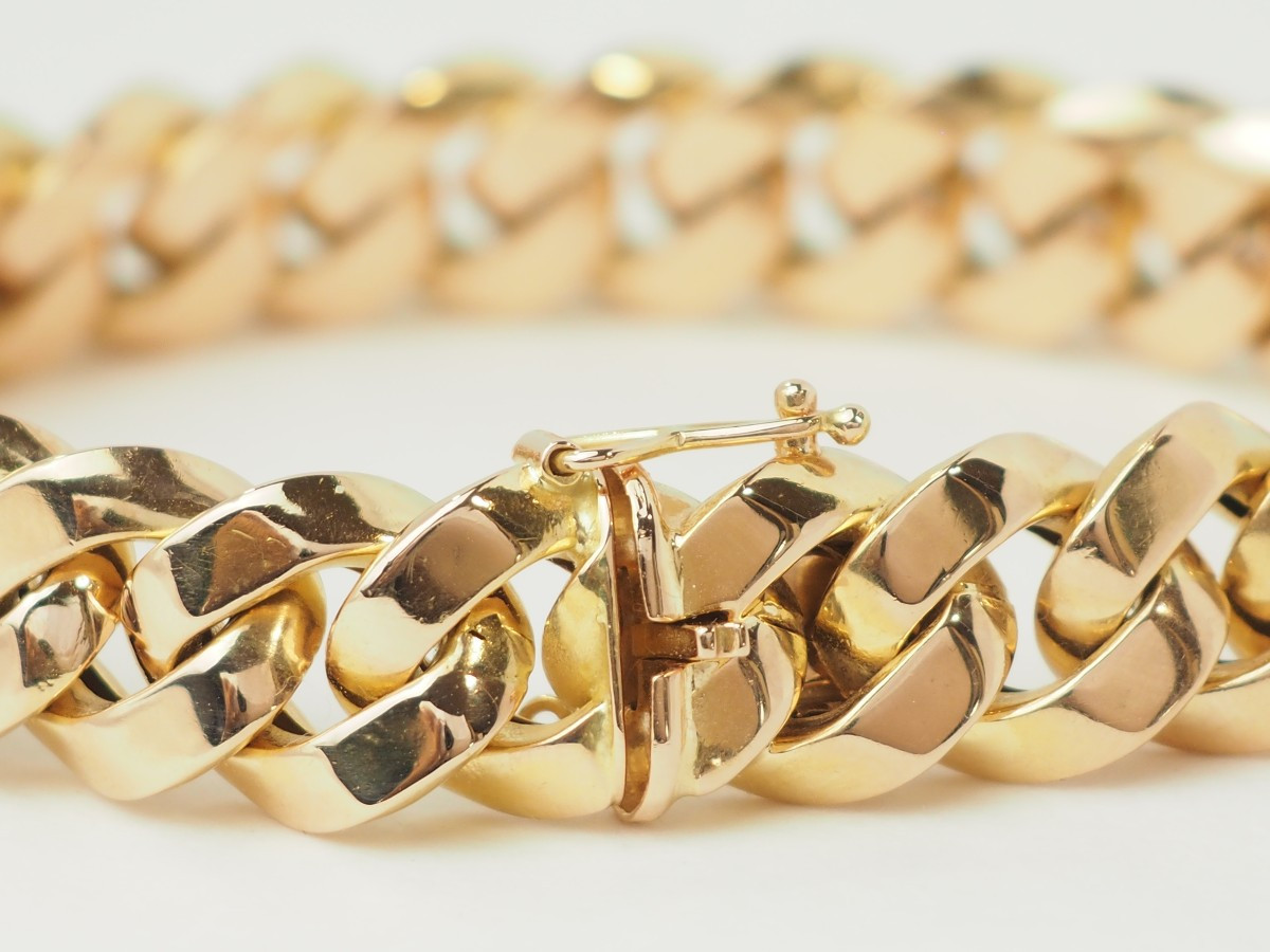 Vintage Rose Gold Curb Chain Bracelet-photo-3