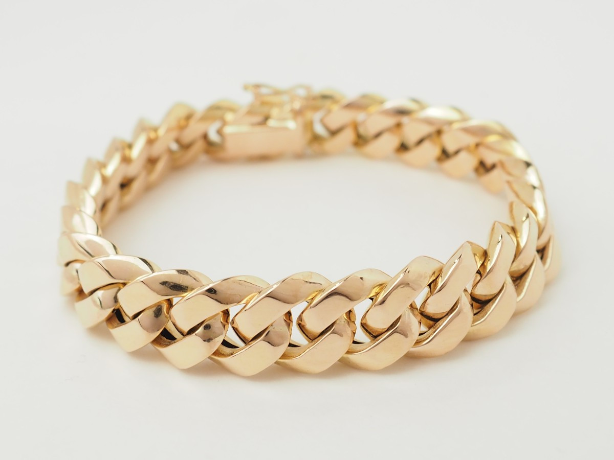 Vintage Rose Gold Curb Chain Bracelet-photo-4