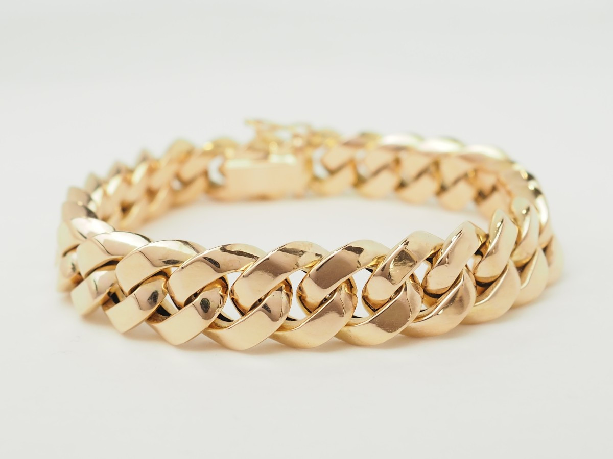 Vintage Rose Gold Curb Chain Bracelet