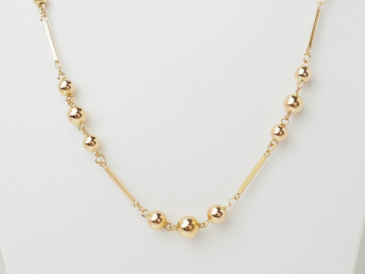 Rose Gold Bead Necklace-photo-2